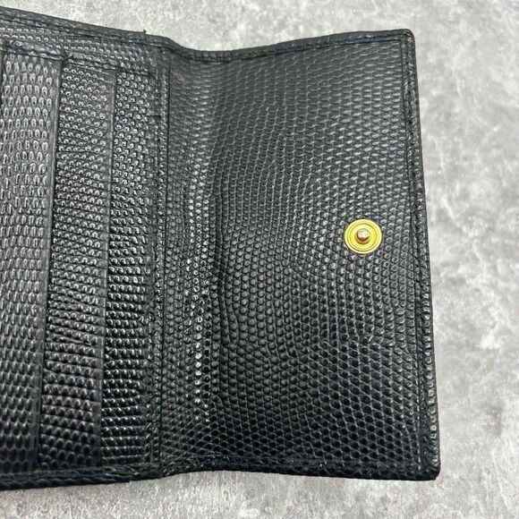 Salvatore Ferragamo Vara Bow Black Trifold Compact Wallet Clasp Leather - Picture 10 of 16